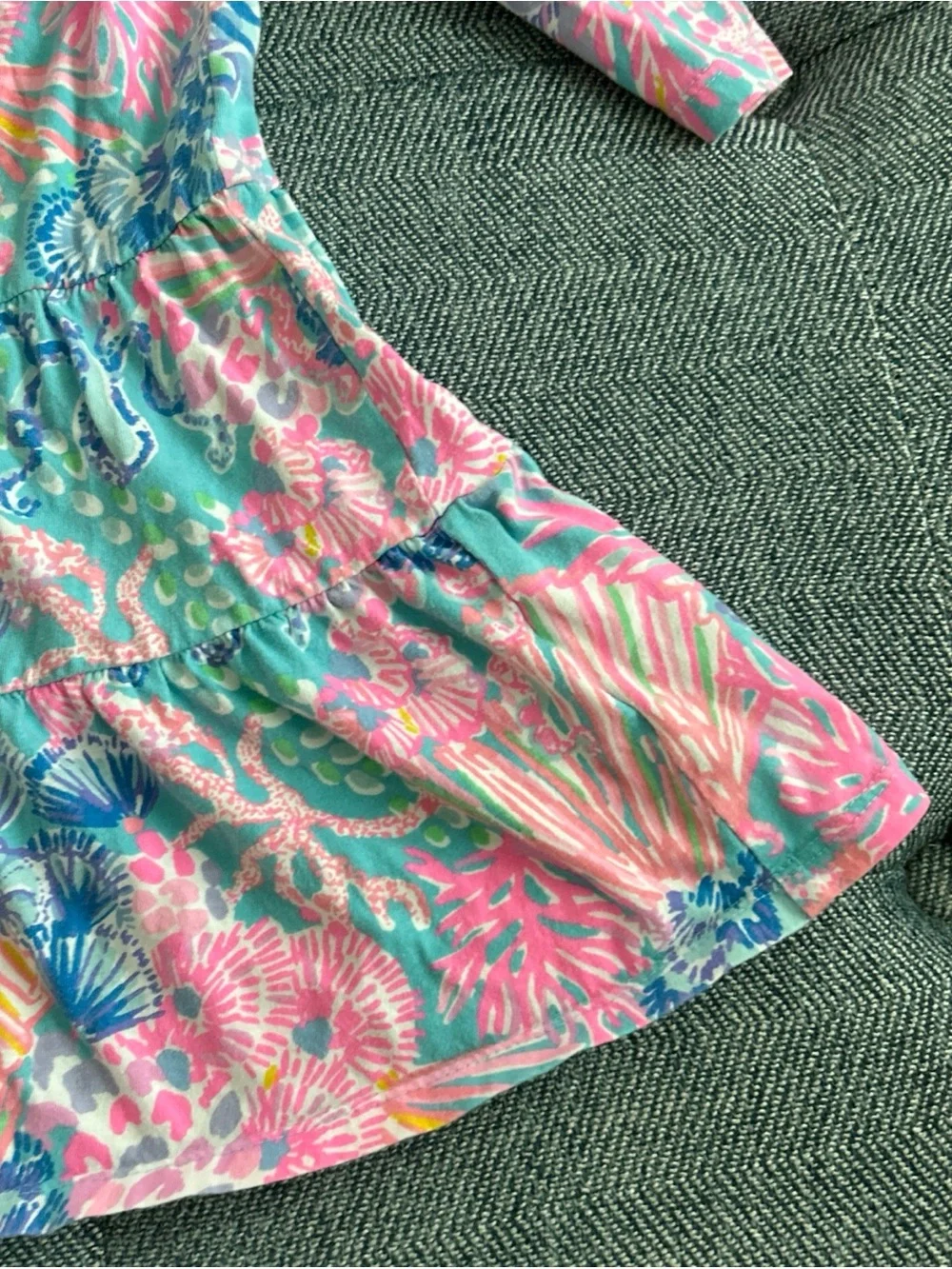 Lilly Pulitzer Girl's Pink Mini Geanna Long Sleeve Cotton Dress - XSmall (2-3)